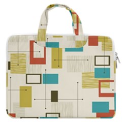 Retro Pattern Vintage Macbook Pro Double Pocket Laptop Bag by ExtraAwesomeSauce