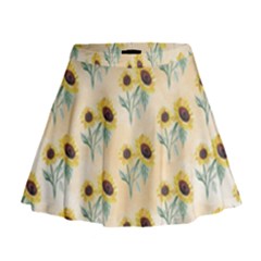 Sunflowers Pattern Mini Flare Skirt by ExtraAwesomeSauce