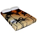 Sunset Palm Trees Beach Summer Fitted Sheet (California King Size) View2