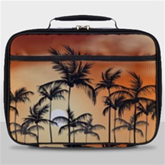 Sunset Palm Trees Beach Summer Full Print Lunch Bag by ExtraAwesomeSauce