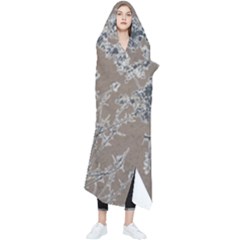 Linear Textured Botanical Motif Design Wearable Blanket by dflcprintsclothing