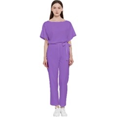 Amethyst Purple Batwing Lightweight Jumpsuit by FashionLane