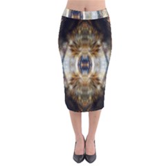 Retro Hippie Vibe Trippy Psychedelic Midi Pencil Skirt by CrypticFragmentsDesign