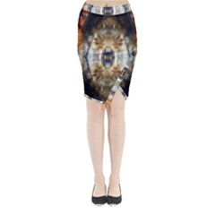 Retro Hippie Vibe Trippy Psychedelic Midi Wrap Pencil Skirt by CrypticFragmentsDesign