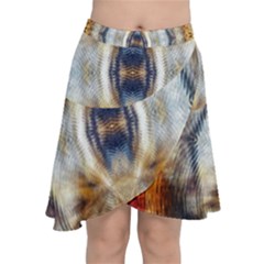 Retro Hippie Vibe Trippy Psychedelic Chiffon Wrap Front Skirt by CrypticFragmentsDesign