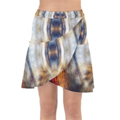 Retro Hippie Vibe Trippy Psychedelic Wrap Front Skirt by CrypticFragmentsDesign
