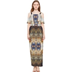 Retro Hippie Vibe Trippy Psychedelic Draped Sleeveless Chiffon Jumpsuit by CrypticFragmentsDesign
