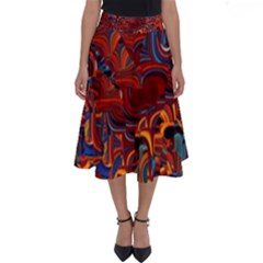 Phoenix In The Rain Abstract Pattern Perfect Length Midi Skirt by CrypticFragmentsDesign