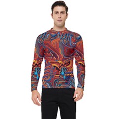 Phoenix Rising Colorful Abstract Art Men s Long Sleeve Rash Guard by CrypticFragmentsDesign