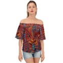 Phoenix Rising Colorful Abstract Art Off Shoulder Short Sleeve Top View1
