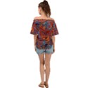 Phoenix Rising Colorful Abstract Art Off Shoulder Short Sleeve Top View2
