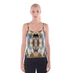 Retro Hippie Vibe Psychedelic Silver Spaghetti Strap Top by CrypticFragmentsDesign