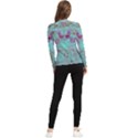 Retro Hippie Abstract Floral Blue Violet Women s Long Sleeve Rash Guard View2