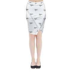 Tribal Style Symbol Drawing Print Pattern Midi Wrap Pencil Skirt by dflcprintsclothing