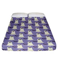 Halloween Ghost Bat Fitted Sheet (california King Size) by Dutashop