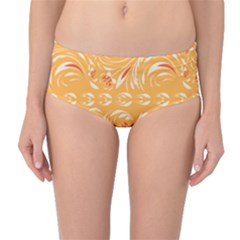 Orange Pattern Mid-waist Bikini Bottoms by Eskimos