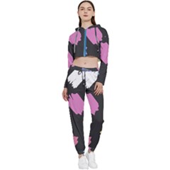 Many Colors Pattern Seamless Cropped Zip Up Lounge Set by Dutashop