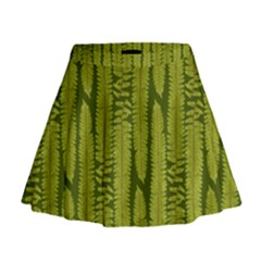 Fern Texture Nature Leaves Mini Flare Skirt by Dutashop