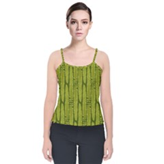 Fern Texture Nature Leaves Velvet Spaghetti Strap Top by Dutashop