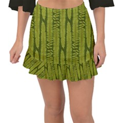 Fern Texture Nature Leaves Fishtail Mini Chiffon Skirt by Dutashop