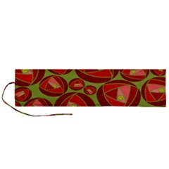 Abstract Rose Garden Red Roll Up Canvas Pencil Holder (l) by Dutashop