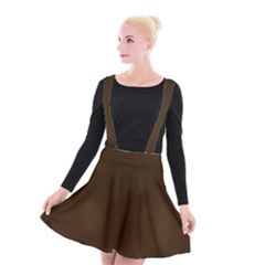 Brunette Brown Suspender Skater Skirt by FabChoice