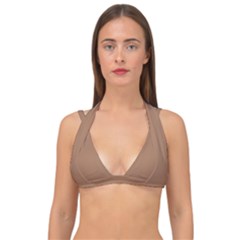 Cafe Au Lait Double Strap Halter Bikini Top by FabChoice