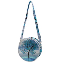 Crystal Blue Tree Crossbody Circle Bag by icarusismartdesigns