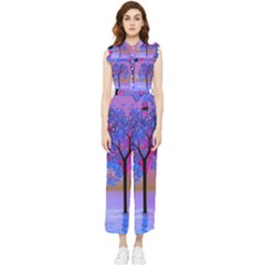 Tree Sunset Women s Frill Top Jumpsuit by icarusismartdesigns