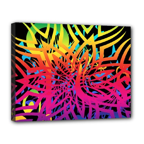 Abstract Jungle Canvas 14  X 11  (stretched) by icarusismartdesigns