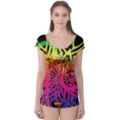 Abstract Jungle Boyleg Leotard  by icarusismartdesigns