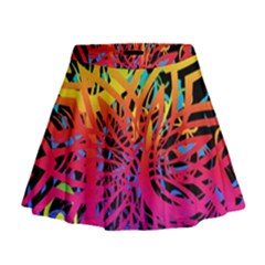 Abstract Jungle Mini Flare Skirt by icarusismartdesigns