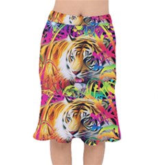 Tiger In The Jungle Short Mermaid Skirt by icarusismartdesigns