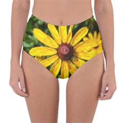 Sunflower Painting Reversible High-waist Bikini Bottoms by ExtraAwesomeSauce