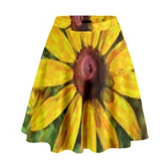 Sunflower Painting High Waist Skirt by ExtraAwesomeSauce