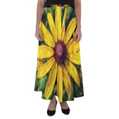 Sunflower Painting Flared Maxi Skirt by ExtraAwesomeSauce