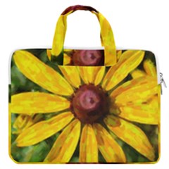 Sunflower Painting Macbook Pro Double Pocket Laptop Bag by ExtraAwesomeSauce