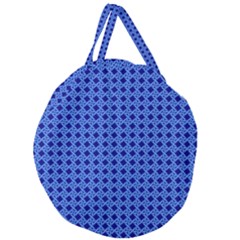 Basket Weave Basket Pattern Blue Giant Round Zipper Tote by Dutashop
