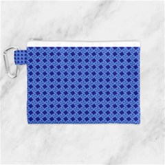 Basket Weave Basket Pattern Blue Canvas Cosmetic Bag (medium) by Dutashop