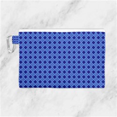 Basket Weave Basket Pattern Blue Canvas Cosmetic Bag (large) by Dutashop