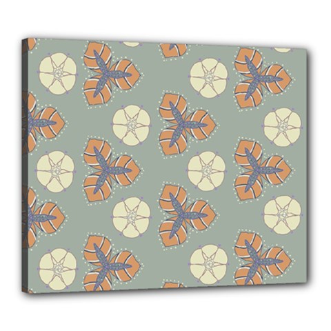 Flowers Leaves  Floristic Pattern Canvas 24  X 20  (stretched) by SychEva