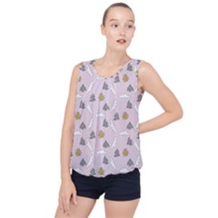 Birds In The Sky  Bubble Hem Chiffon Tank Top by SychEva