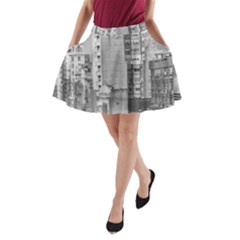 Aerial View Montevideo Uruguay A-line Pocket Skirt by dflcprintsclothing