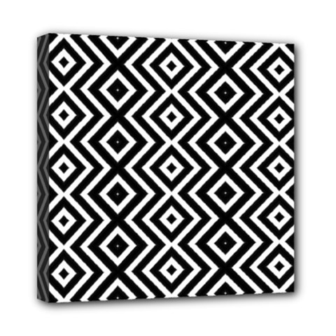 Patternformesgeometriquesnoir5 Mini Canvas 8  X 8  (stretched) by kcreatif