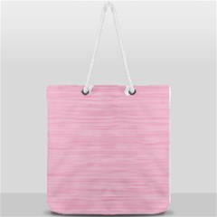 Pink Knitted Pattern Full Print Rope Handle Tote (large) by goljakoff