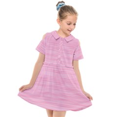 Pink Knitted Pattern Kids  Short Sleeve Shirt Dress by goljakoff