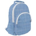 Blue knitted pattern Rounded Multi Pocket Backpack View2