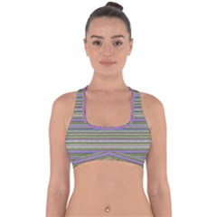 Line Knitted Pattern Cross Back Hipster Bikini Top  by goljakoff