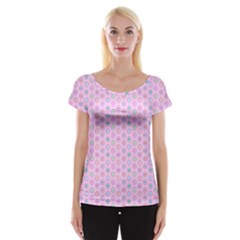 Hexagonal Pattern Unidirectional Cap Sleeve Top by Dutashop