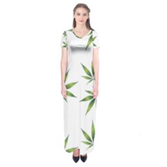 Cannabis Curative Cut Out Drug Short Sleeve Maxi Dress by Dutashop